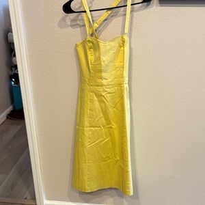 H&M Yellow Strappy Midi Dress